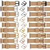 moVear Prestige C1 22mm Cappuccino Lederarmband für Apple Watch 10 / 9 / 8 / 7 / 6 / 5 / 4 / SE (42/41/40mm) | Cappuccino Nähte [Größen XS-XXL und Schnalle zur Auswahl]