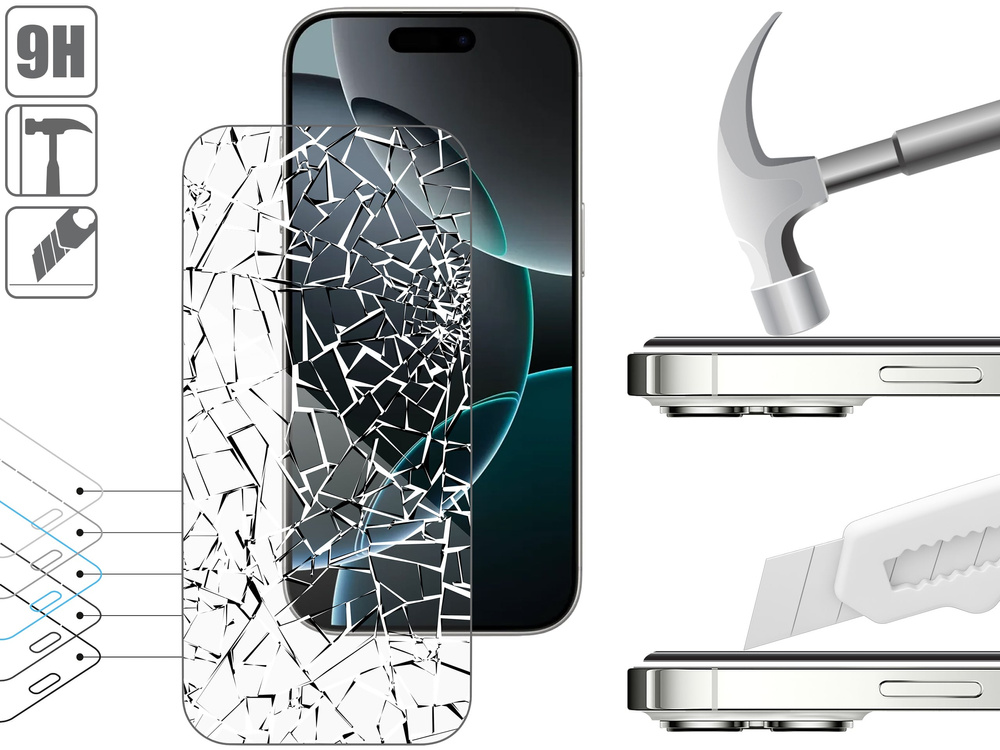 2 pcs. | moVear mBOX GLASS mSHIELD 2.5D for Apple iPhone 17 Pro Max / 16 Pro Max (6.9") (easy installation)