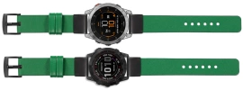 moVear Prestige S1 Lederarmband für Garmin QuickFit 26mm (Fenix / Epix / Quatix / Tactix / Enduro - 51mm) Grün [Schließe nach Wahl]