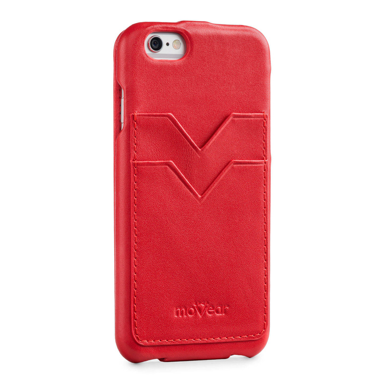 moVear flipDown C+ Leder-Hülle für Apple iPhone 6 / 6s | Glatte Ledercase, Rot