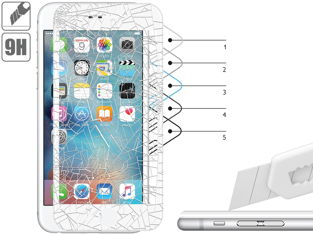 moVear GLASS mSHIELD 3D PRO for Apple iPhone 6 / 6s (4.7") (full screen protection)