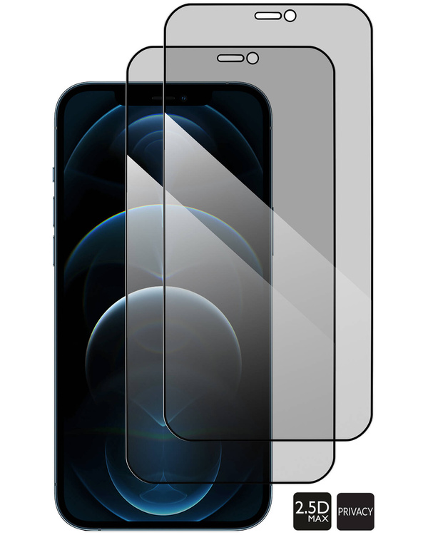2 Stk. | moVear GLASS mSHIELD 2.5D MAX privacy für Apple iPhone 12 Pro Max (6.7") | (Privatisierung, Handyhülle freundlich)