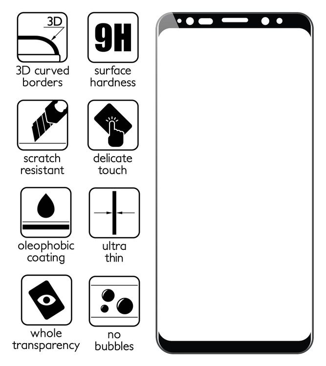moVear GLASS mSHIELD 3D für Samsung Galaxy S9 (5.8") (Vollbildschutz)