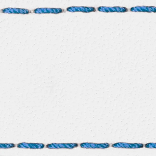 Uhrenarmbandpolster W1 22mm | Weiß / Blau Faden