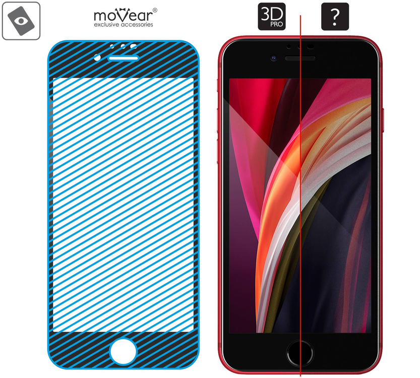 moVear GLASS mSHIELD 3D PRO for Apple iPhone SE (2022 / 2020) / 8 / 7 (4.7") (full screen protection)