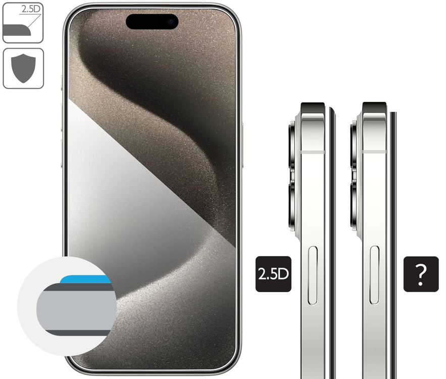 moVear mBOX GLASS mSHIELD 2.5D für Apple iPhone 16 / 15 / 15 Pro (6.1") (einfache Installation)