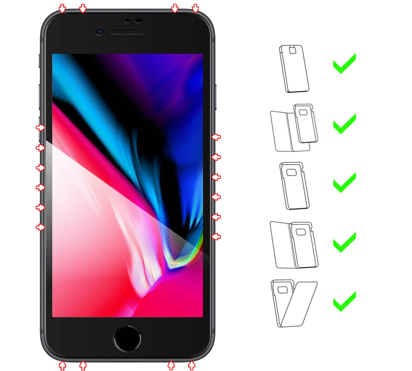 2 pcs. | moVear GLASS mSHIELD 2.5D MAX for Apple iPhone 8 Plus / 7 Plus (5.5") (case friendly)