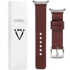moVear Prestige C1 22mm Rotbraun Lederarmband für Samsung Galaxy Watch Ultra | Rotbraun Nähte [Größen XS-XXL und Schnalle zur Auswahl]