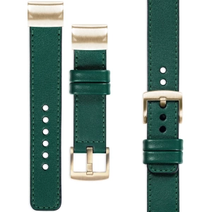 moVear Prestige C1 Leather strap for Garmin QuickFit 20mm (Fenix / Instinct - 43/42/40mm) Bottle green, Bottle green stitching [sizes XS-XXL and buckle to choose from]