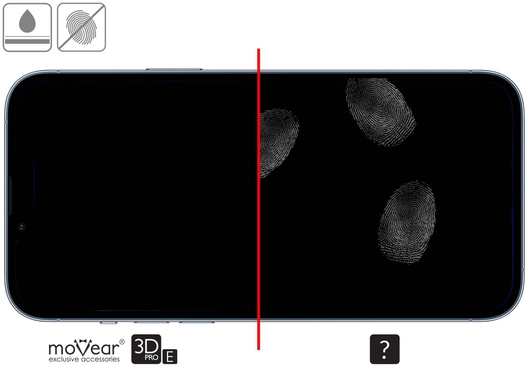 moVear GLASS mSHIELD 3D PRO-E für Apple iPhone 14 Plus / 13 Pro Max (6.7") (Handyhülle freundlich)