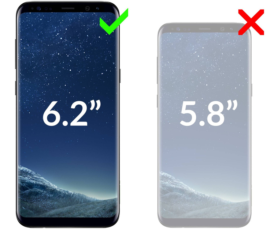 moVear flipSide S Leather slim case for Samsung Galaxy S8+ (Plus) (6.2") | Smooth leather (Black)