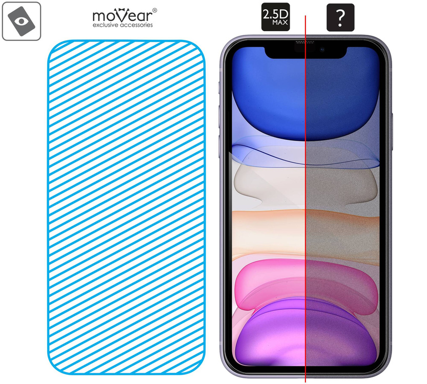 moVear mBOX GLASS mSHIELD 2.5D MAX for Apple iPhone 11 / Xr (6.1") (easy installation)