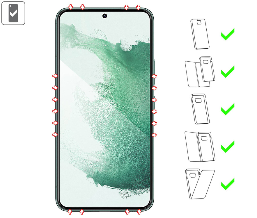 2 Stk. | moVear GLASS mSHIELD 2.5D MAX für Samsung Galaxy S22+ (Plus) (6.6") (Handyhülle freundlich)