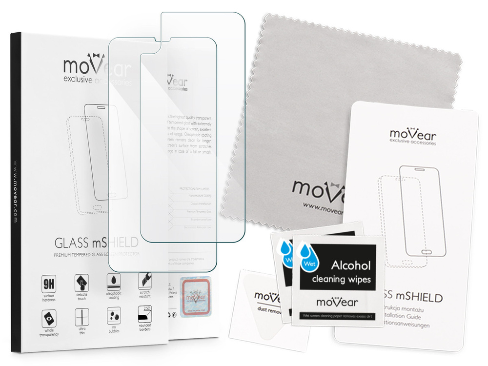 moVear GLASS mSHIELD 2.5D kompatibel mit iPhone Xs MAX | Panzerglas Schutzfolie, Gehärtetes Glas (Vorne + Hinten)