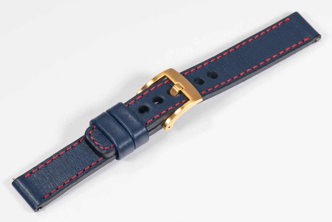 Leather watch strap