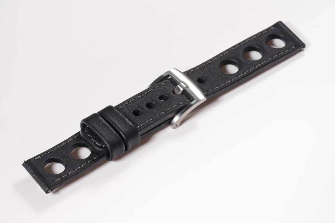 Leather watch strap
