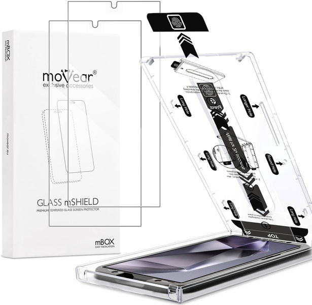 2 Stk. | moVear mBOX GLASS mSHIELD 2.5D für Samsung Galaxy S24 Ultra (6.8") (einfache Installation)
