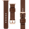 moVear Prestige C1 20mm Dunkelbraun Lederarmband für Apple Watch 10 / 9 / 8 / 7 / 6 / 5 / 4 / SE (42/41/40mm) | Dunkelbraun Nähte [Größen XS-XXL und Schnalle zur Auswahl]