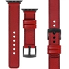 moVear Prestige C1 20mm Scharlachrot Lederarmband für Apple Watch 10 / 9 / 8 / 7 / 6 / 5 / 4 / SE (42/41/40mm) | Scharlachrot Nähte [Größen XS-XXL und Schnalle zur Auswahl]