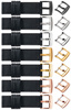 moVear Prestige CW1 23mm Breites Lederarmband mit Polster | Schwarz, Schwarz Nähte [Größen XS-XXL und Schnalle zur Auswahl]