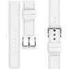 moVear Prestige C1 24mm Uhrenarmband aus Leder | Weiß, Weiß Nähte [Größen XS-XXL und Schnalle zur Auswahl]