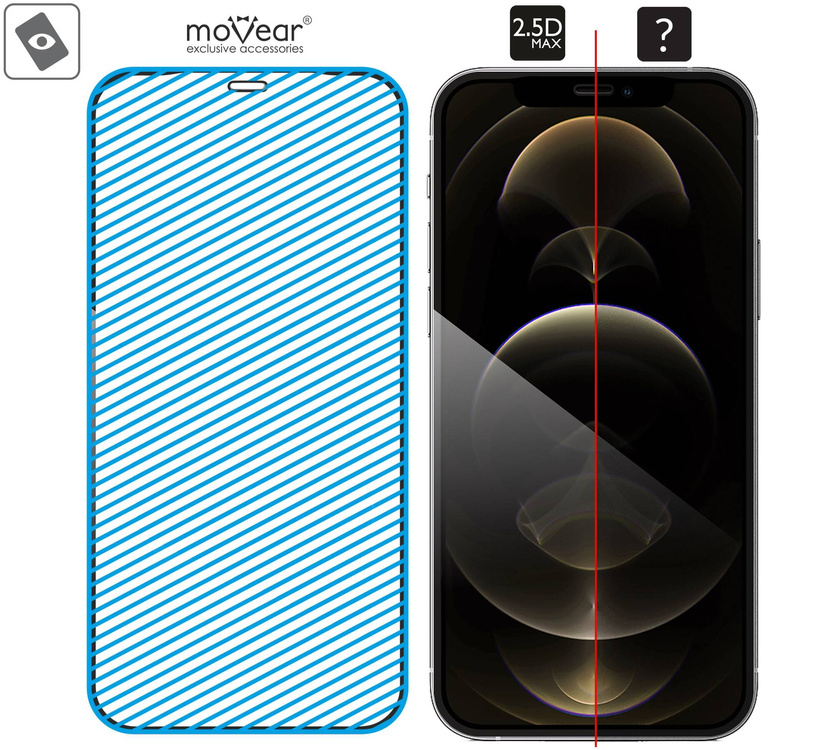 2 Stk. | moVear GLASS mSHIELD 2.5D MAX für Apple iPhone 12 Pro Max (6.7") (Handyhülle freundlich)