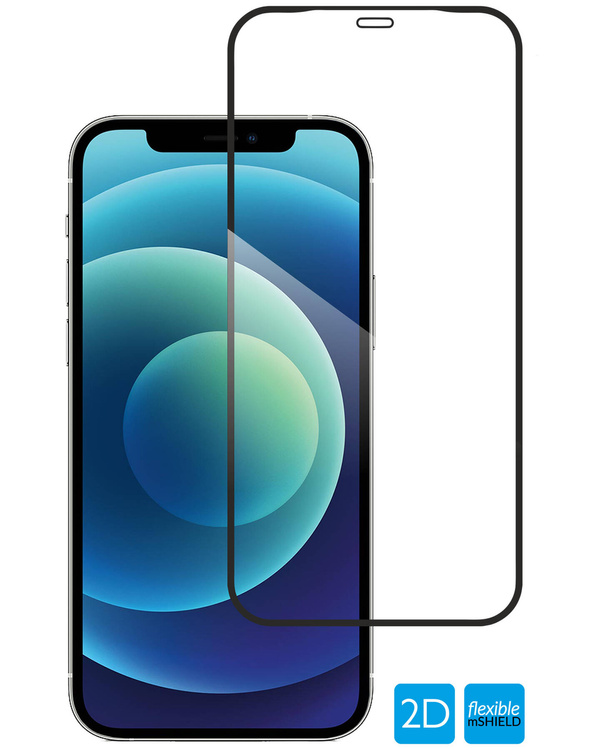 moVear flexible mSHIELD 2D für Apple iPhone 12 Pro / 12 (6.1"). Gepanzertes Hybridglas.