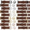 moVear Prestige C1 22mm Dunkelbraun Lederarmband für Apple Watch 10 / 9 / 8 / 7 / 6 / 5 / 4 / SE (42/41/40mm) | Dunkelbraun Nähte [Größen XS-XXL und Schnalle zur Auswahl]