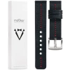 moVear Prestige C2 22mm leather watch strap | Black, Black stitching [sizes XS-XXL and buckle to choose from]