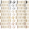 moVear Prestige C1 20mm Nude Lederarmband für Apple Watch 10 / 9 / 8 / 7 / 6 / 5 / 4 / SE (42/41/40mm) | Nude Nähte [Größen XS-XXL und Schnalle zur Auswahl]