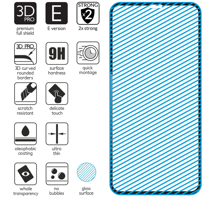 2 Stk. | moVear GLASS mSHIELD 3D PRO-E für Apple iPhone 11 Pro Max / Xs Max (6.5") (Handyhülle freundlich)