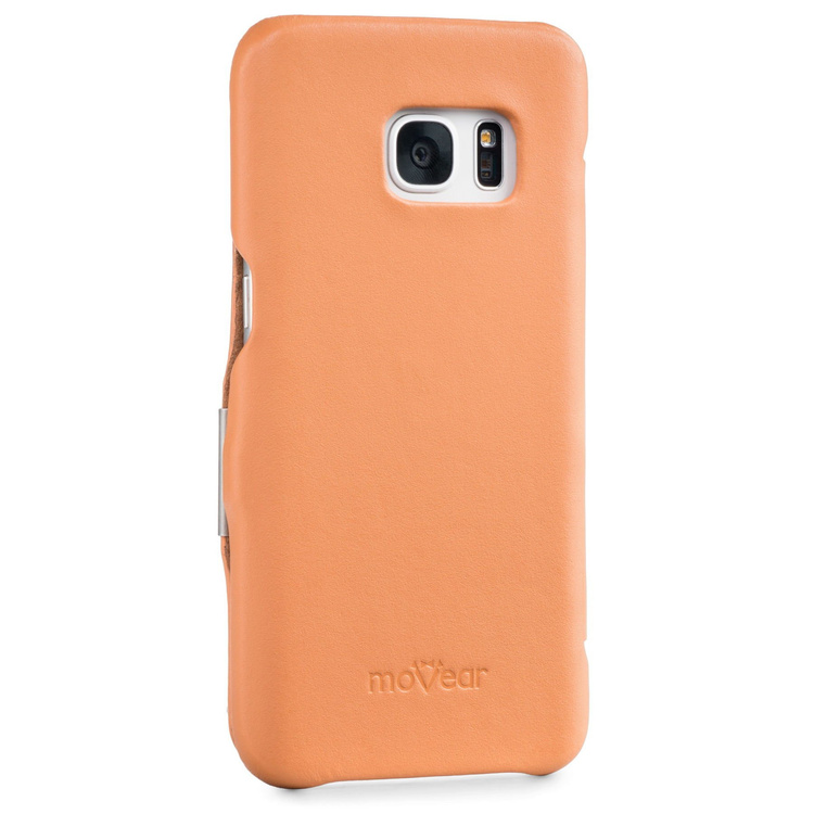 moVear flipSide C Leder-Hülle für Samsung Galaxy S6 | Glatte Ledercase, Cappuccino