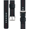 moVear Prestige C2 26mm leather watch strap | Black, Black stitching [sizes XS-XXL and buckle to choose from]