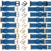 moVear Prestige C1 20mm Blue Leather strap for Apple Watch 10 / 9 / 8 / 7 / 6 / 5 / 4 / SE (42/41/40mm) | Blue stitching [sizes XS-XXL and buckle to choose from]