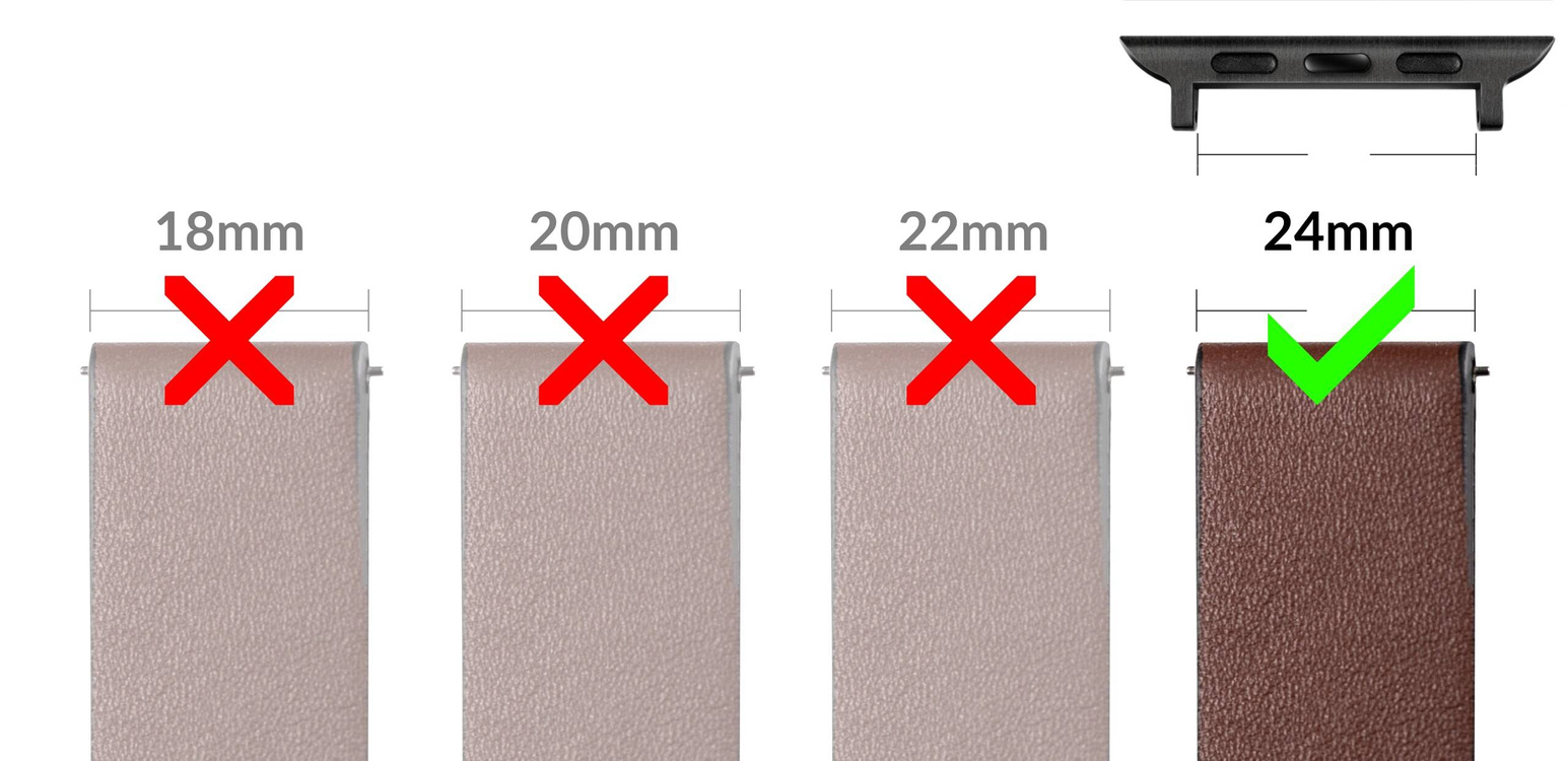 moVear | 24mm Uhrenarmbandadapter für Apple Watch 9/8/7/6/SE/5/4/3/2/1 (45/44/42mm) & Ultra (49mm) | Schwarz Rostfreier Stahl +PVD