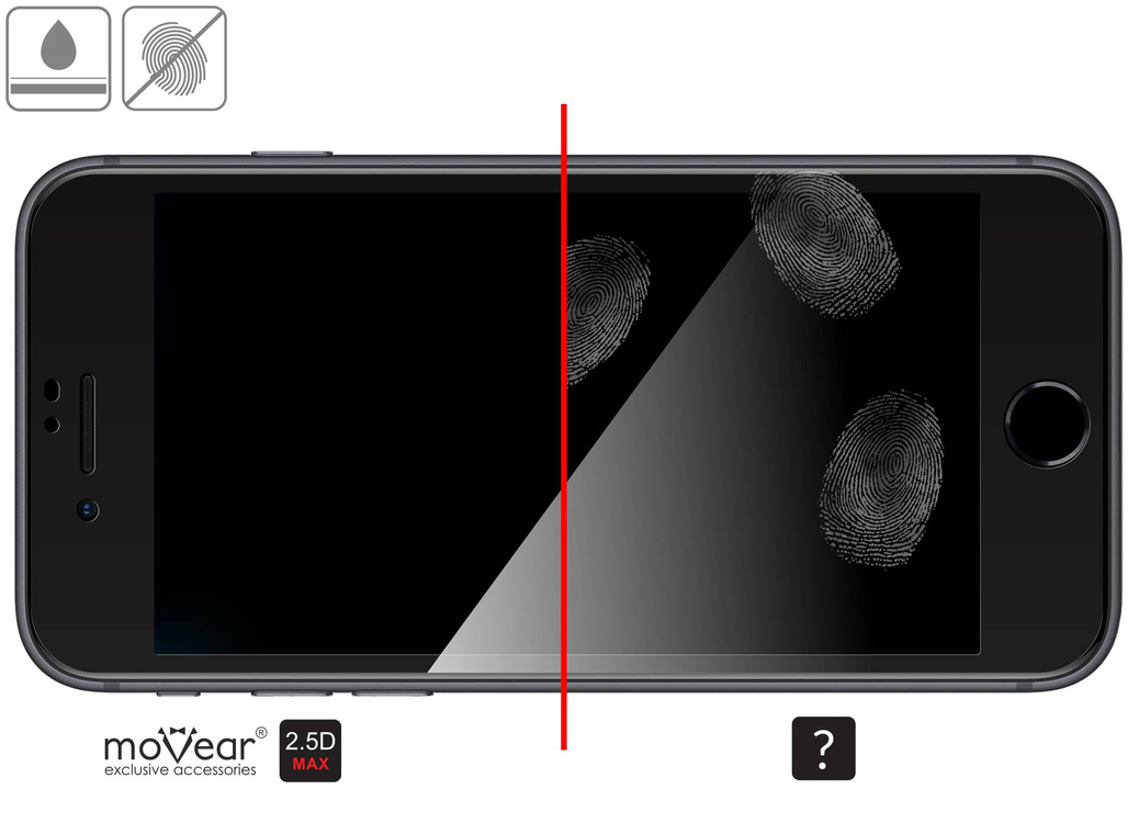 moVear GLASS mSHIELD 2.5D MAX für Apple iPhone 8 Plus / 7 Plus (5.5") (Handyhülle freundlich)
