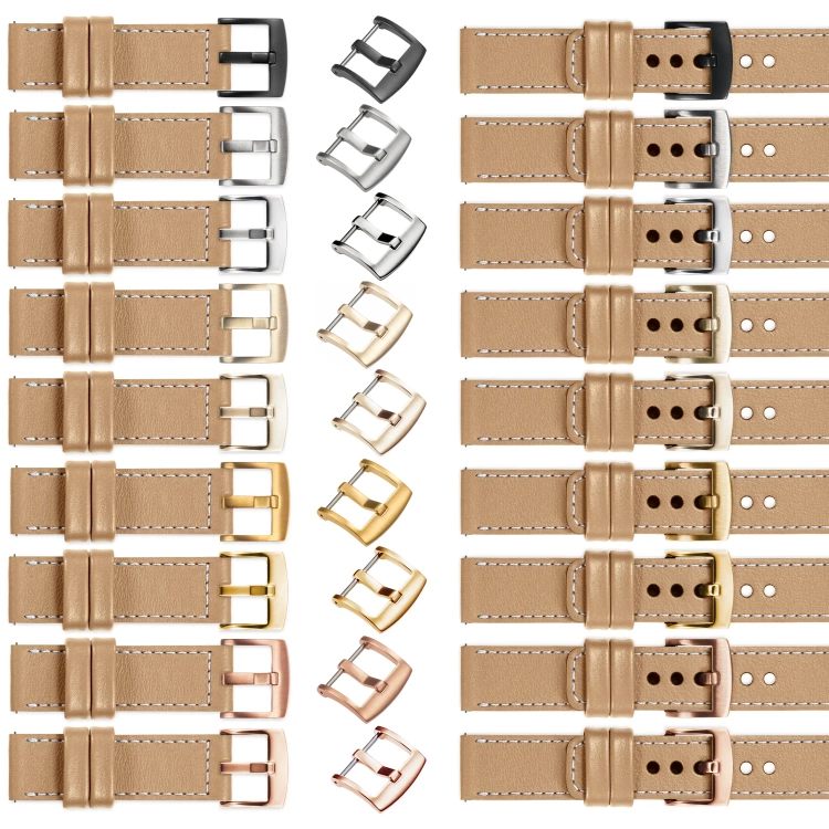 moVear Prestige C1 20mm Cappuccino Leather strap for Garmin Vivoactive 5/3, Vivomove 3, Venu 2 | Cappuccino stitching [sizes XS-XXL and buckle to choose from]