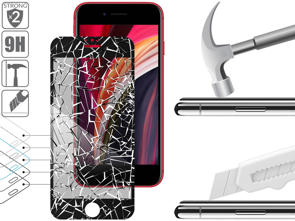 moVear GLASS mSHIELD 2.5D MAX privacy for Apple iPhone SE (2022 / 2020) / 8 / 7 [ROZMIAR_EKRAN] | (Privatizing, case friendly)