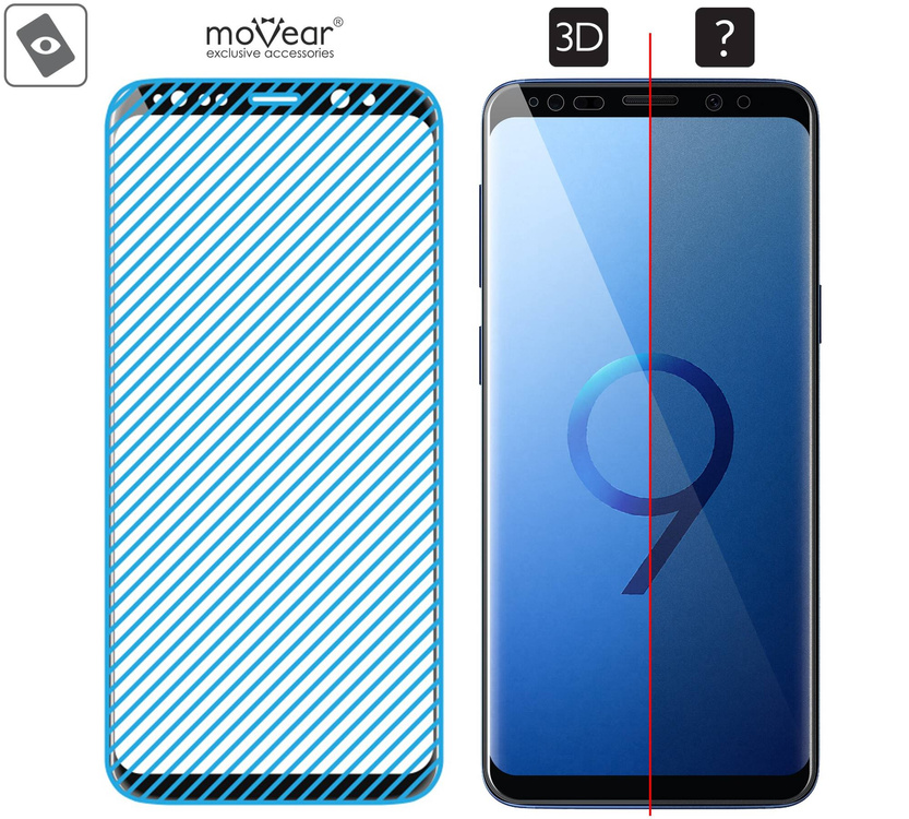 2 Stk. | moVear GLASS mSHIELD 3D für Samsung Galaxy S9 (5.8") (Vollbildschutz)