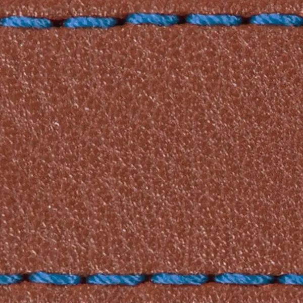 Strap C1 21mm | Brown / Blue thread | Leather parts without buckle