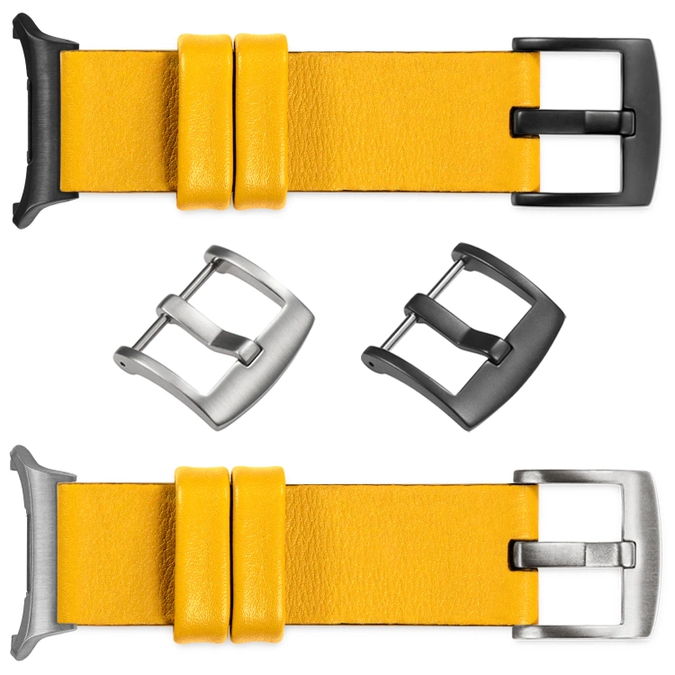 moVear Prestige S1 24mm Leather strap for Samsung Galaxy Watch Ultra Yellow [sizes XS-XXL and buckle to choose from]