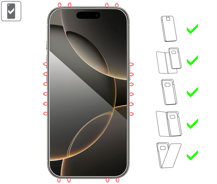 moVear mBOX GLASS mSHIELD 2.5D for Apple iPhone 17 Pro / 17 / 16 Pro (6.3") (easy installation)