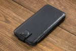 moVear pocketCase C+ Einschubtasche aus Leder für Samsung rozmiar L (ok 160 x 79 x 8mm) | Vintage Leder (Schwarz)