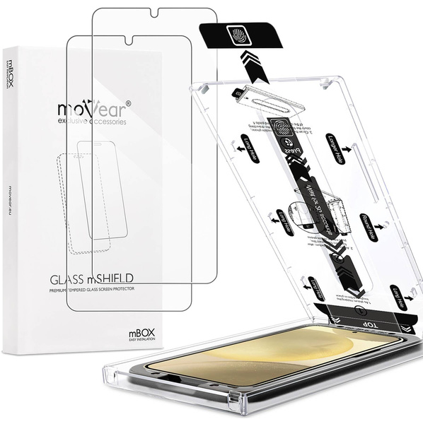 2 pcs. | moVear mBOX GLASS mSHIELD 2.5D for Samsung Galaxy S25+/S24+ (Plus) (6.7") (easy installation)