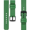 moVear Prestige C1 18mm Grün Lederarmband für Garmin Vivoactive 4S, Venu 3S/2S, Vívomove 3S | Grün Nähte [Größen XS-XXL und Schnalle zur Auswahl]