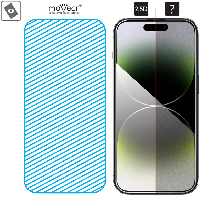 moVear mBOX GLASS mSHIELD 2.5D for Apple iPhone 14 Pro Max (6.7") (easy installation)