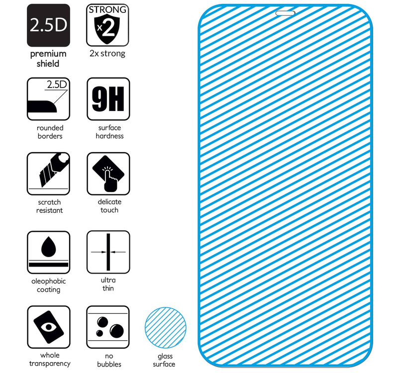 2 pcs. | moVear GLASS mSHIELD 2.5D for Apple iPhone 12 Mini (5.4") (case friendly)