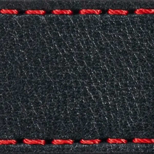 Strap C1 23mm | Black / Red thread | Leather parts without buckle