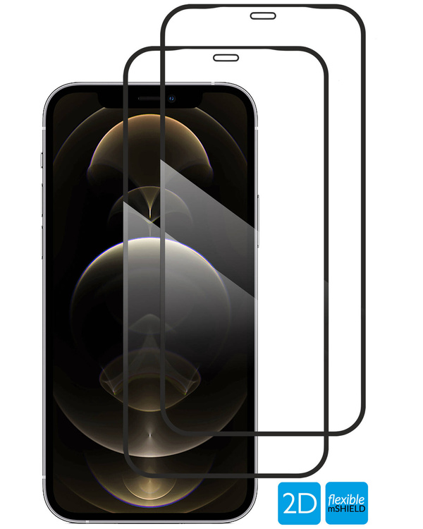 2 Stk. | moVear flexible mSHIELD 2D für Apple iPhone 12 Pro Max (6.7"). Gepanzertes Hybridglas.