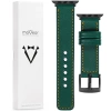 moVear Prestige C1 22mm Flaschengrün Lederarmband für Apple Watch 10 / 9 / 8 / 7 / 6 / 5 / 4 / SE (42/41/40mm) | Flaschengrün Nähte [Größen XS-XXL und Schnalle zur Auswahl]